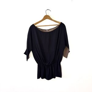 Kathy Kemp 'Anna' Made in NYC Peplum Color Block Blouse - Size Medium